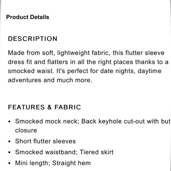 Express Chiffon Flutter Sleeve Smocked Waistline - Picture 10 of 10